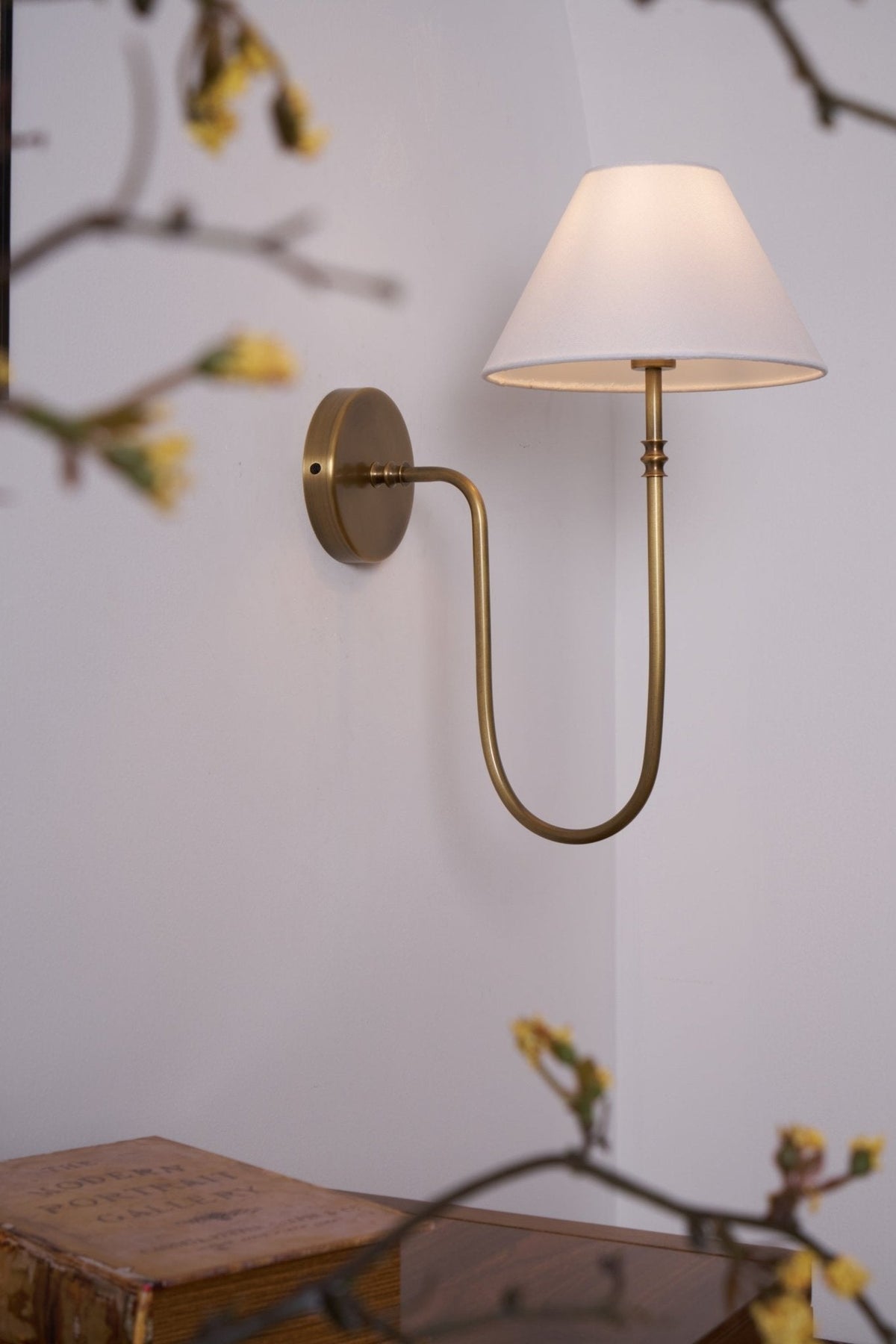Devenq Vintage Industrial Stoff-Wandleuchte