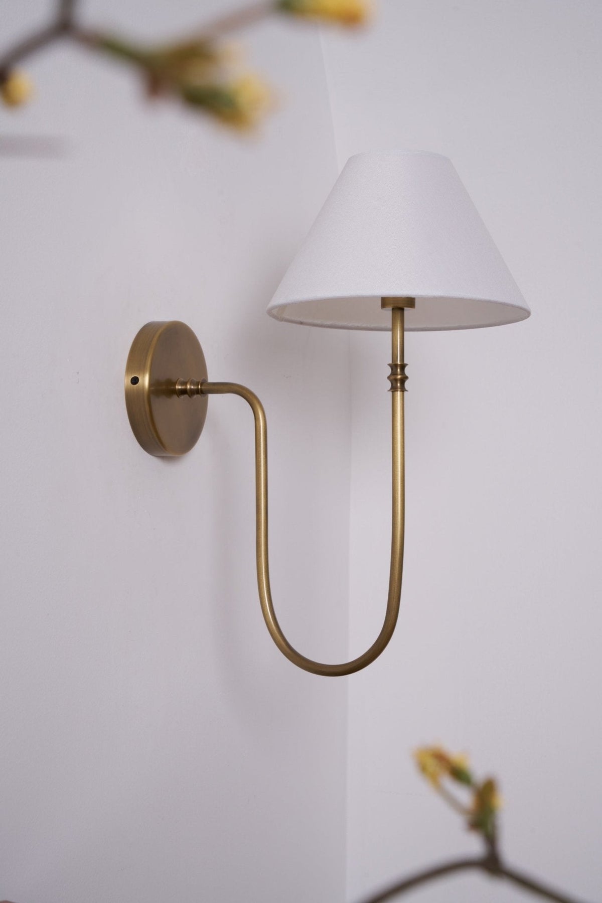 Devenq Vintage Industrial Stoff-Wandleuchte