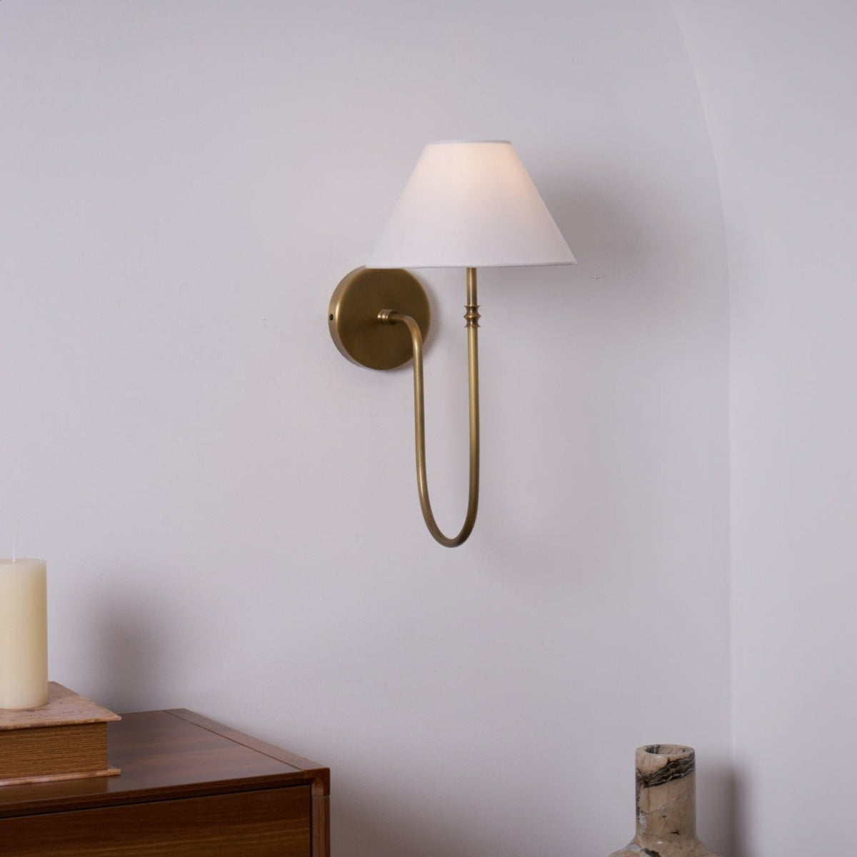 Devenq Vintage Industrial Stoff-Wandleuchte
