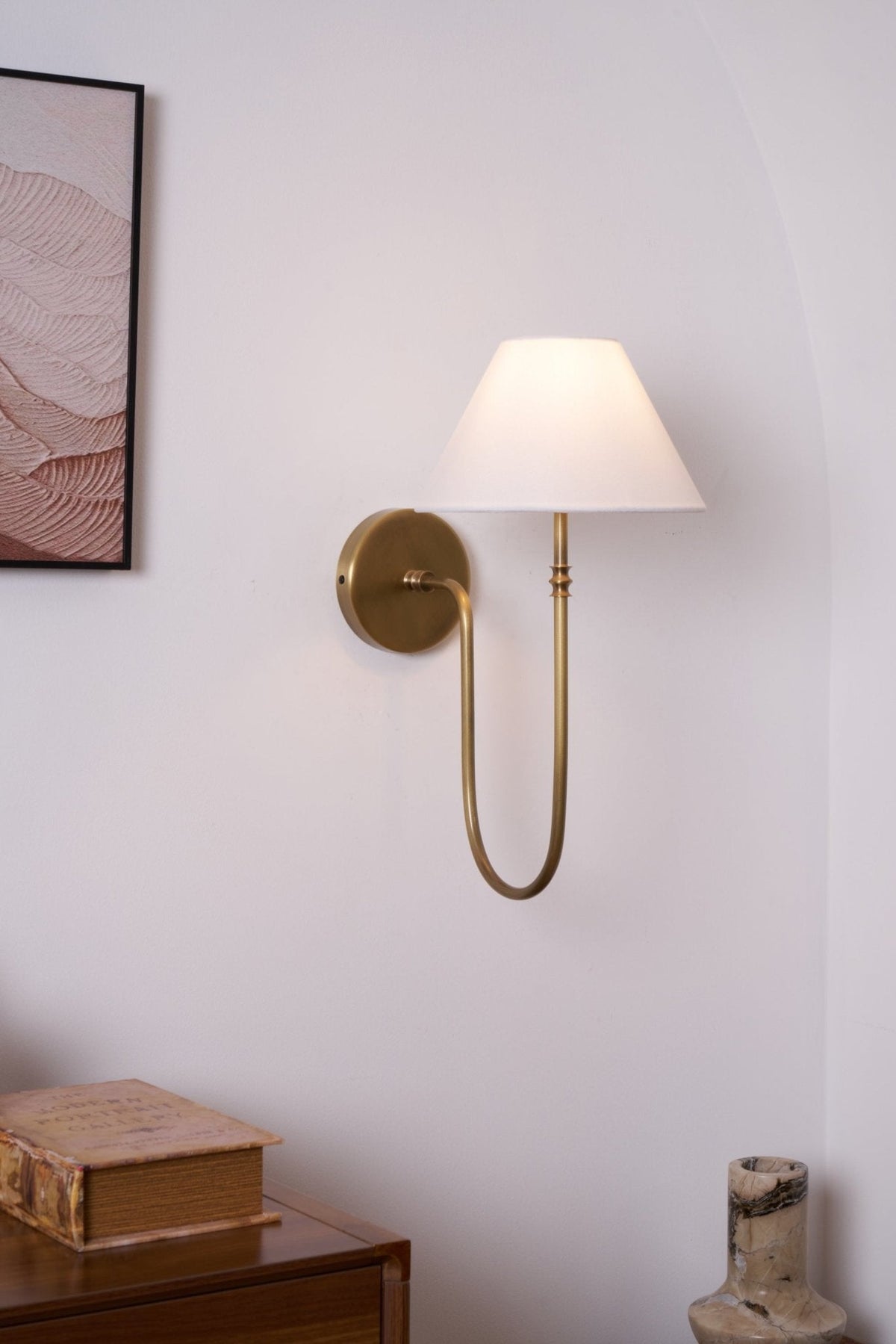 Devenq Vintage Industrial Stoff-Wandleuchte