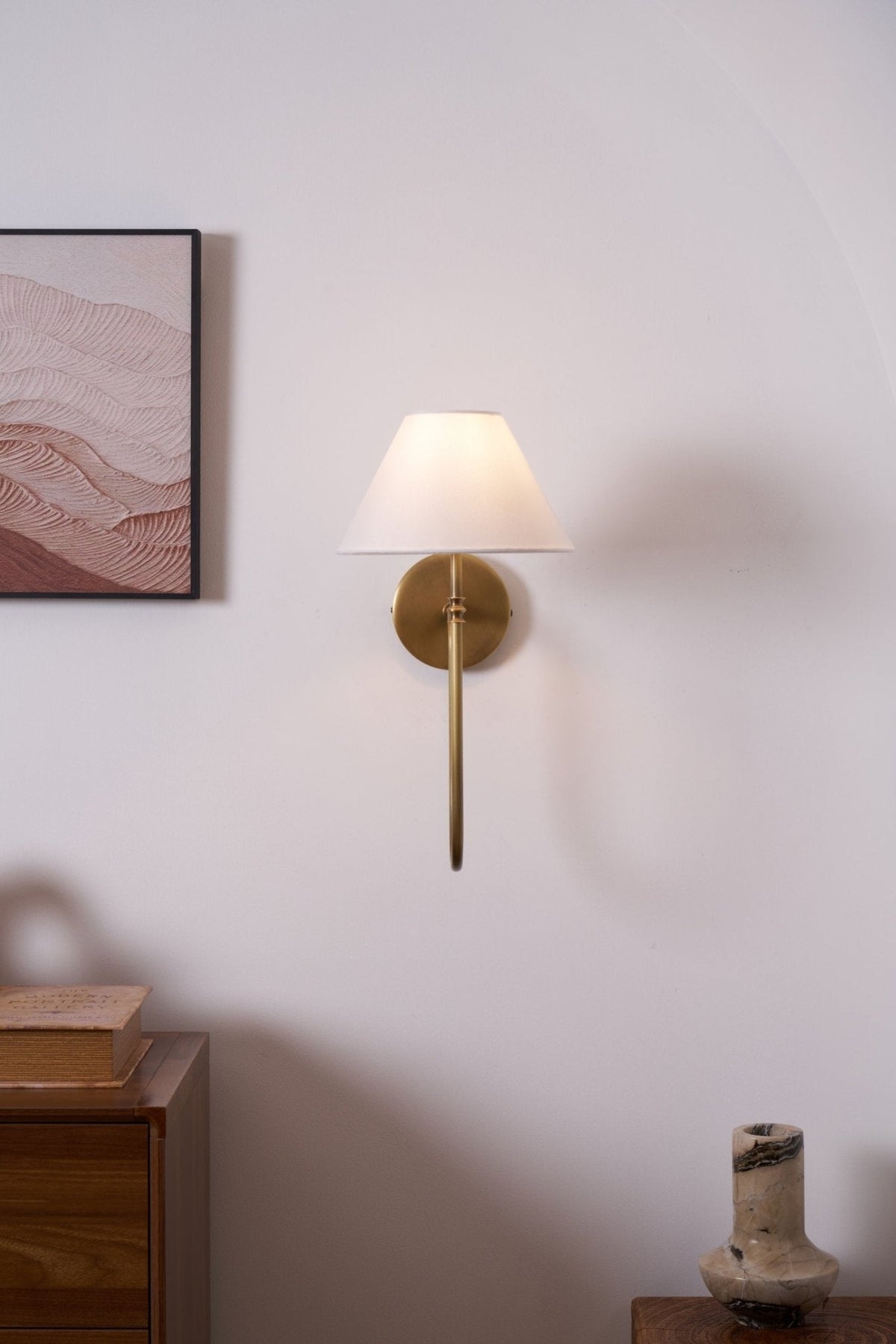 Devenq Vintage Industrial Stoff-Wandleuchte