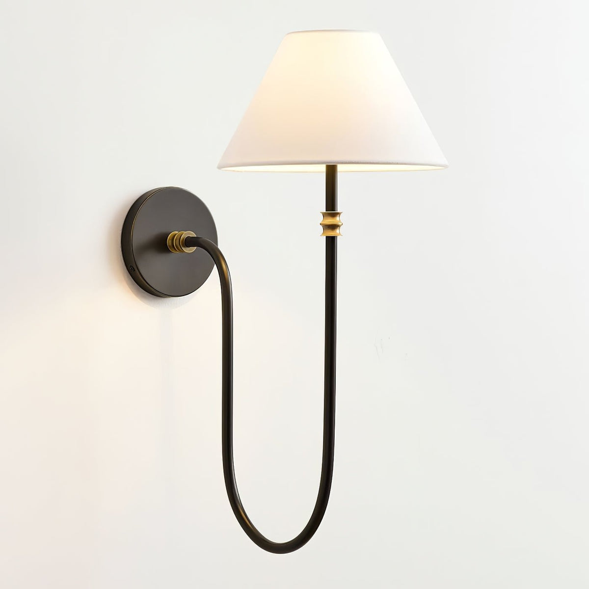 Devenq Vintage Industrial Stoff-Wandleuchte