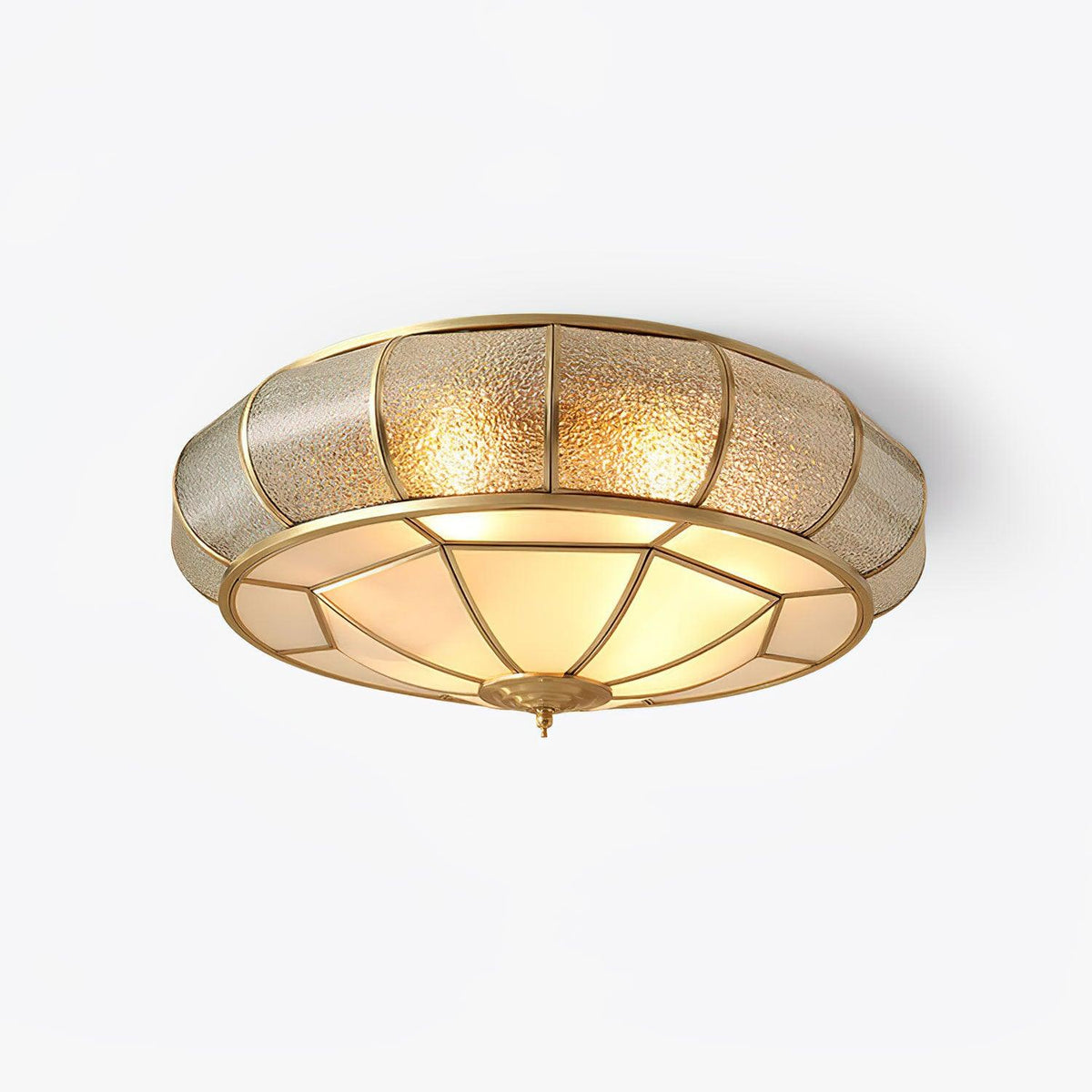 Deu luxuriöse Deckenleuchte aus Messing mit Glas im Postmodern-Stil