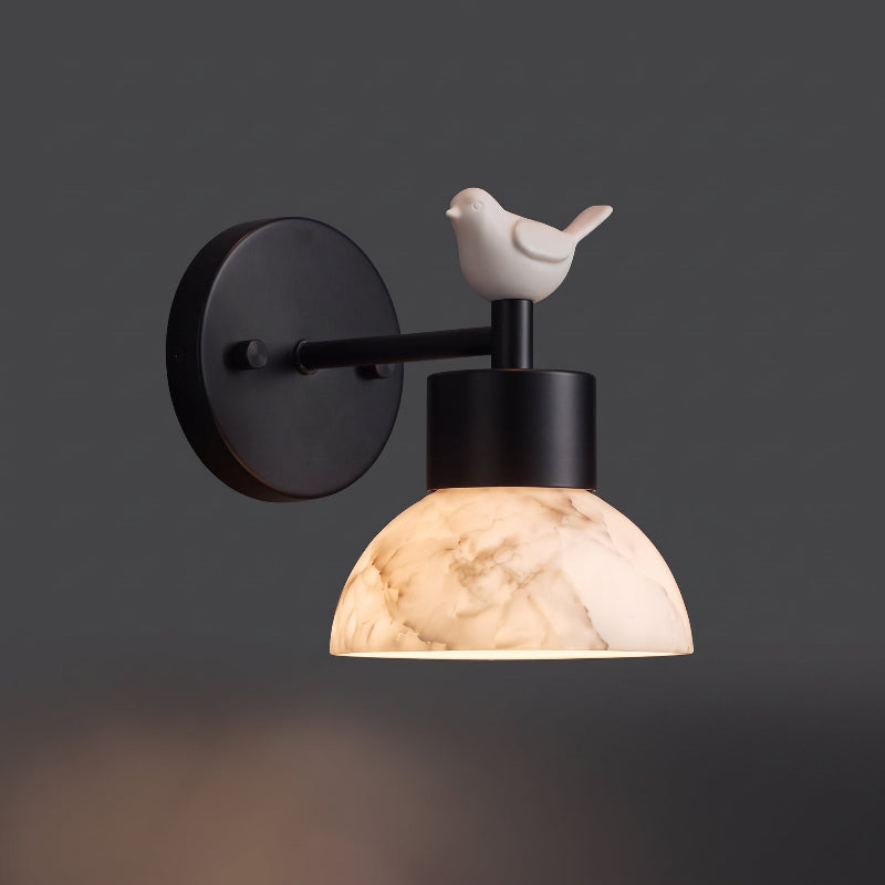 Iverford Vogel-Wandleuchte aus Alabaster