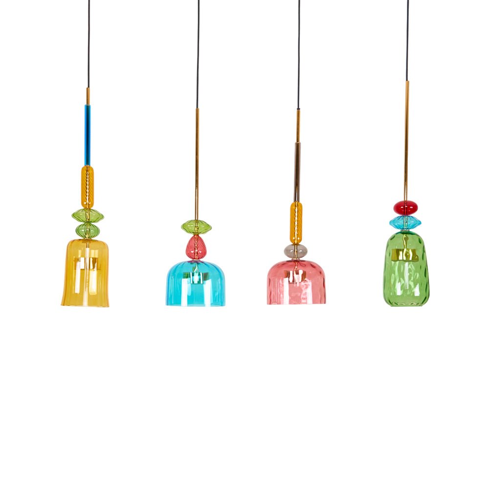 Voshan Bohemian Pendelleuchte aus Glas in Mischfarben