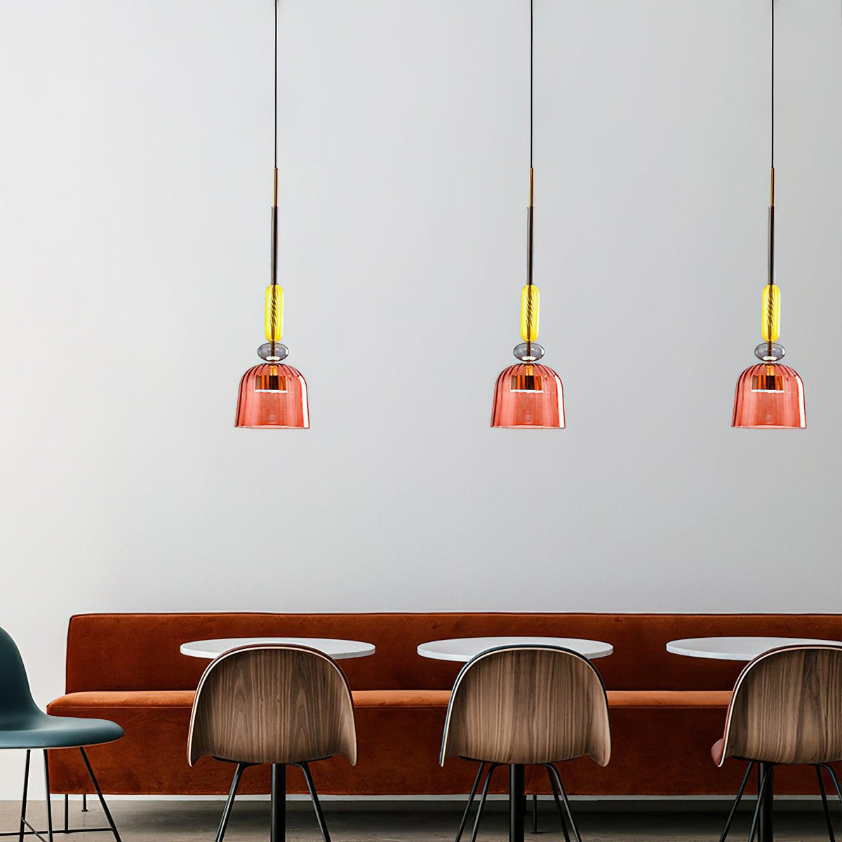 Voshan Bohemian Pendelleuchte aus Glas in Mischfarben