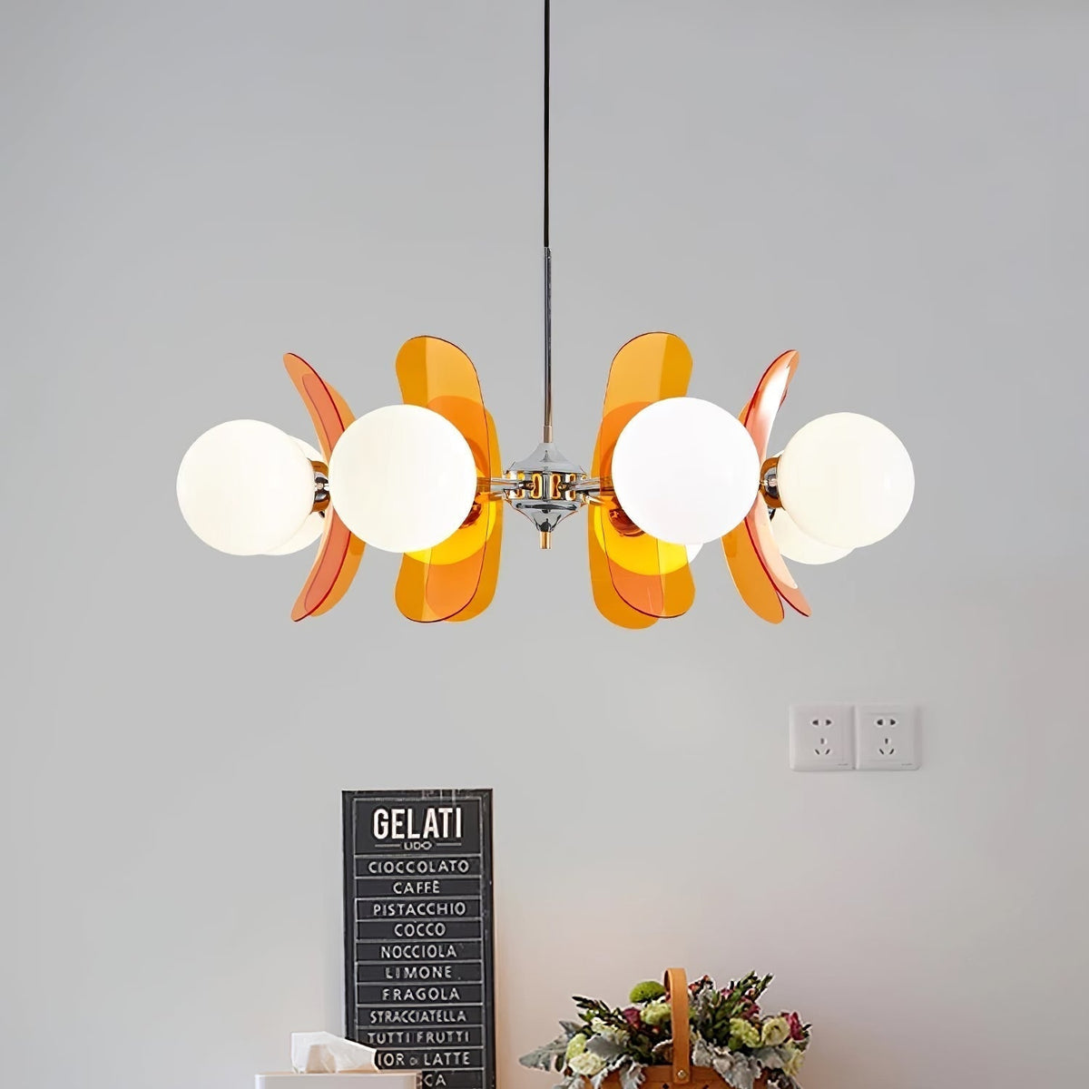 Prism Kreativität Sputnik Orange-Glas Kronleuchter