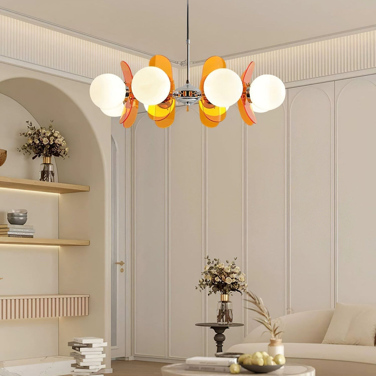 Prism Kreativität Sputnik Orange-Glas Kronleuchter