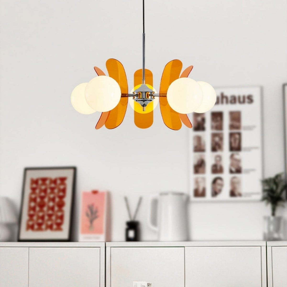 Prism Kreativität Sputnik Orange-Glas Kronleuchter