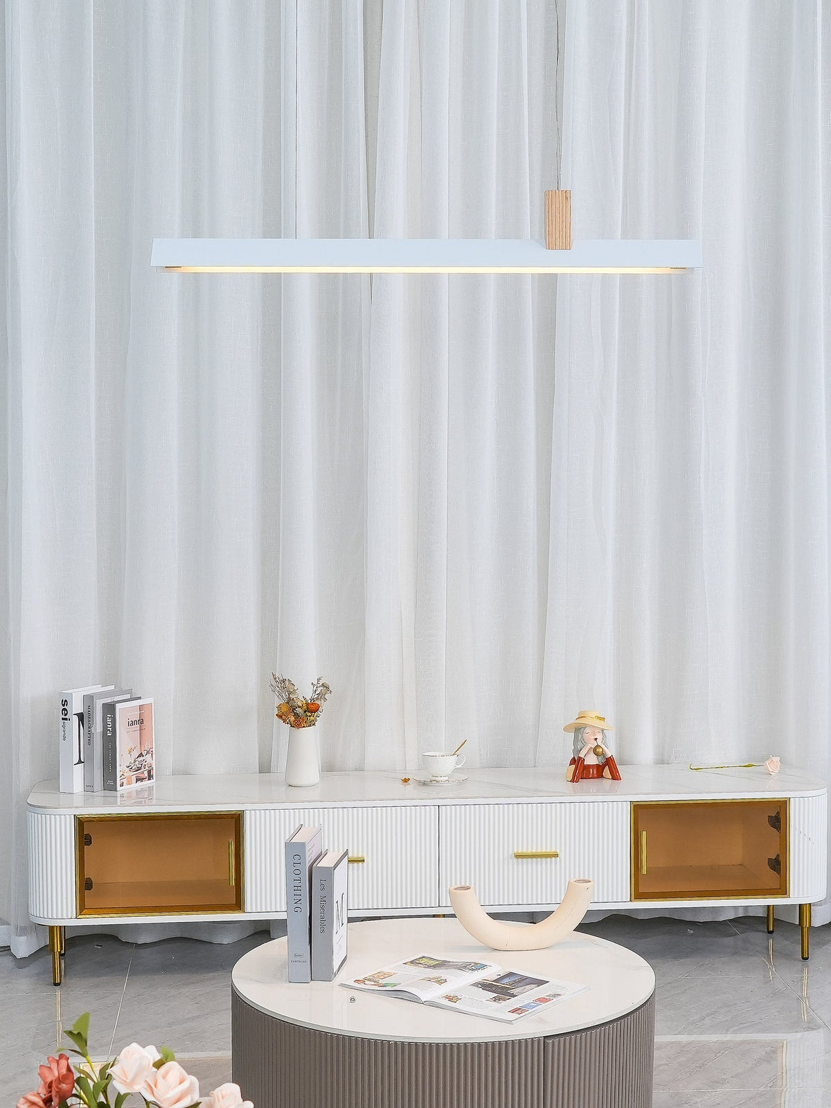 Linea Minimalistische Pendelleuchte aus Holz