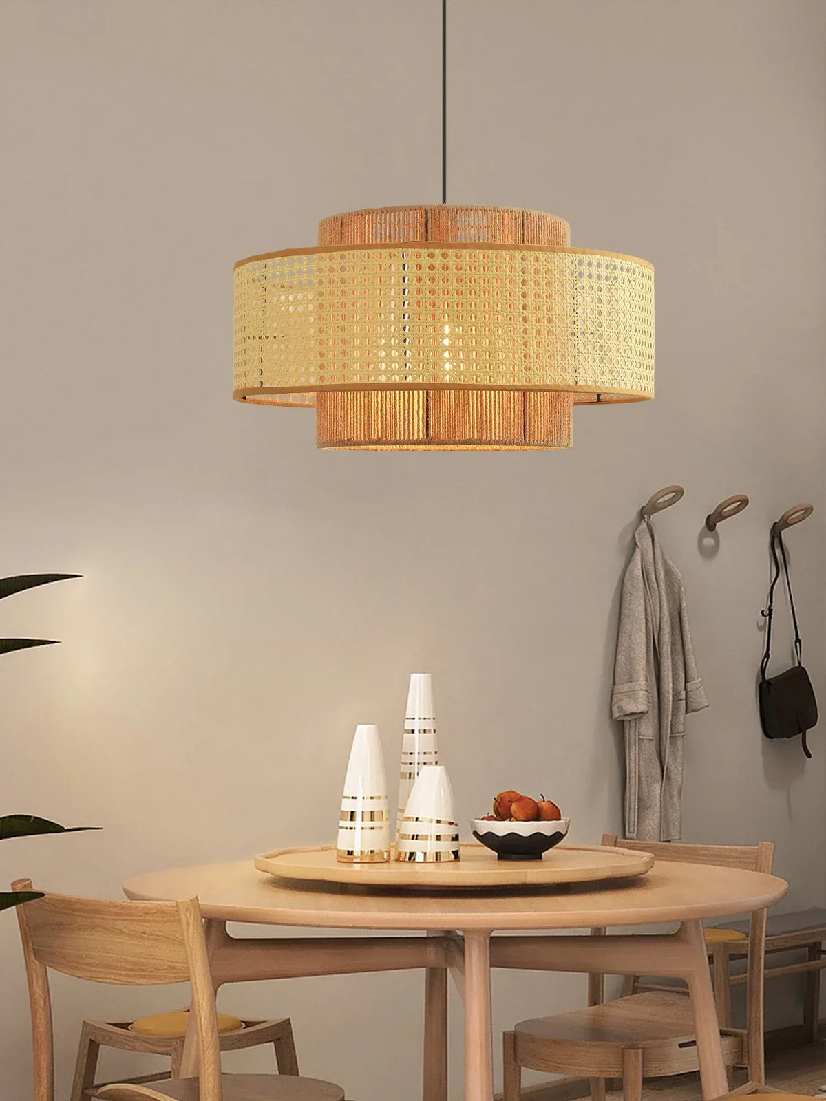 Crigen konzentrische Rattan-Pendelleuchte