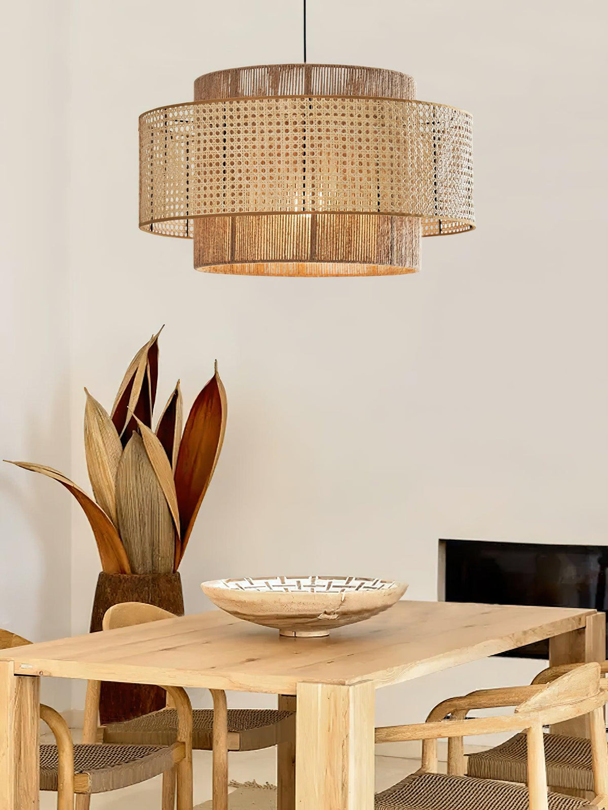 Crigen konzentrische Rattan-Pendelleuchte