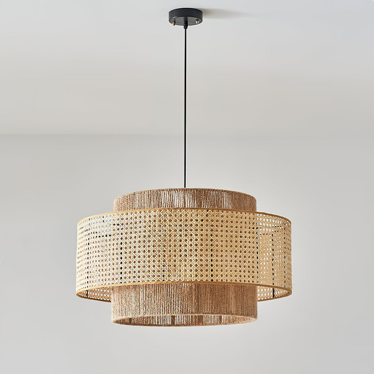 Crigen konzentrische Rattan-Pendelleuchte