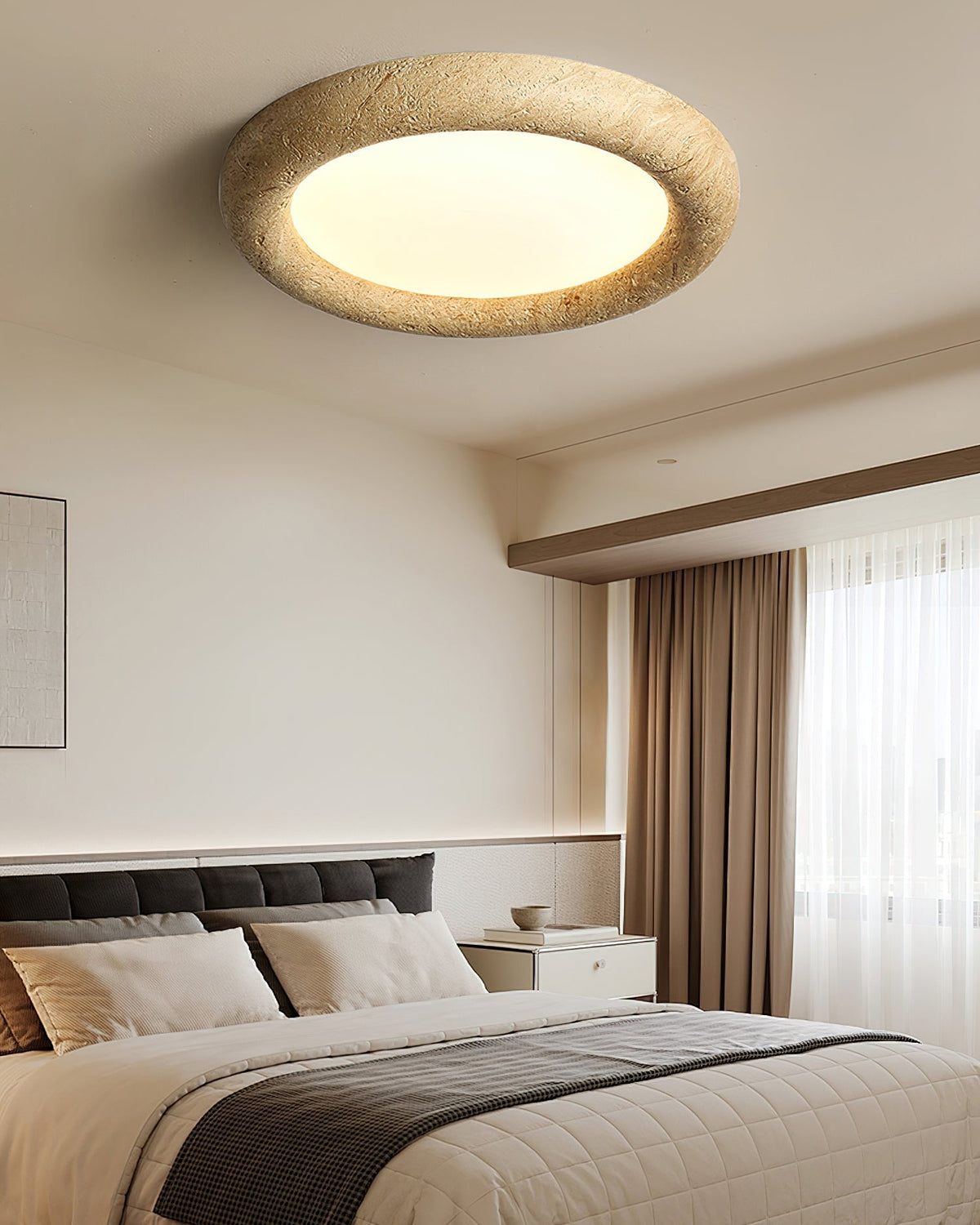 Soruise Deckenleuchte Beige Stein Minimalistisch Wohnzimmer | Cielum