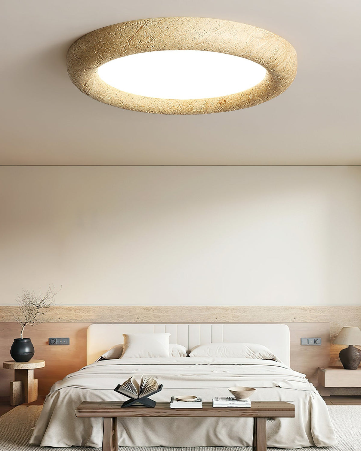 Soruise Deckenleuchte Beige Stein Minimalistisch Wohnzimmer | Cielum