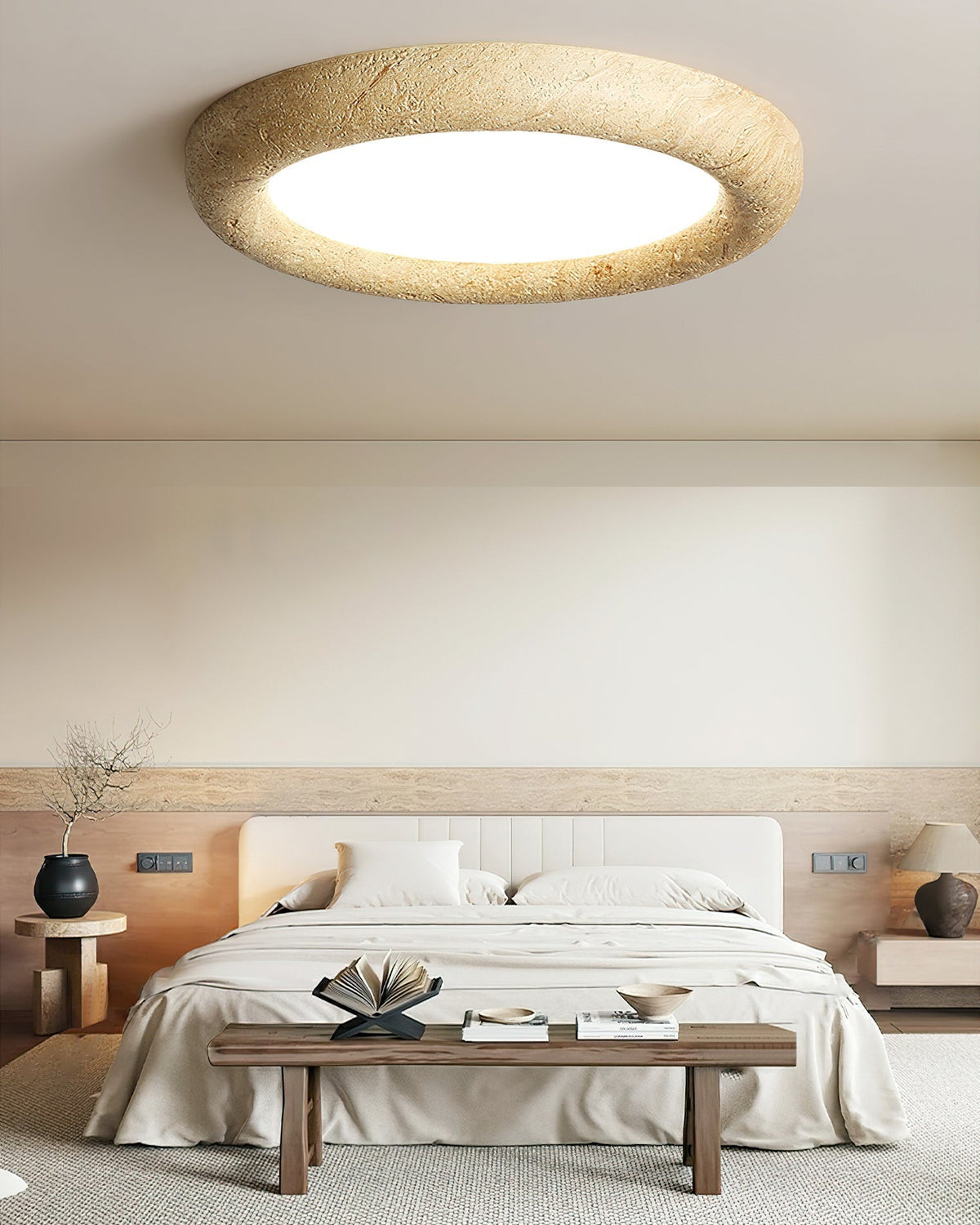 Soruise Deckenleuchte Beige Stein Minimalistisch Wohnzimmer | Cielum