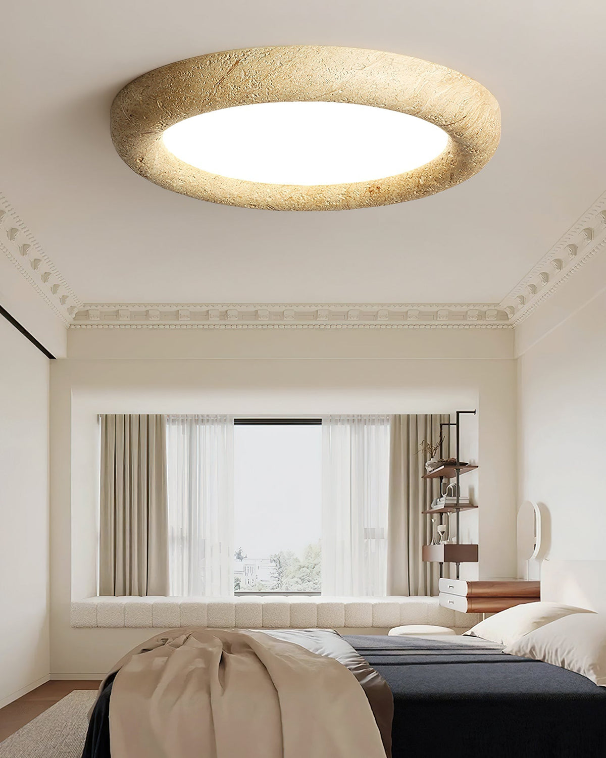 Soruise Deckenleuchte Beige Stein Minimalistisch Wohnzimmer | Cielum