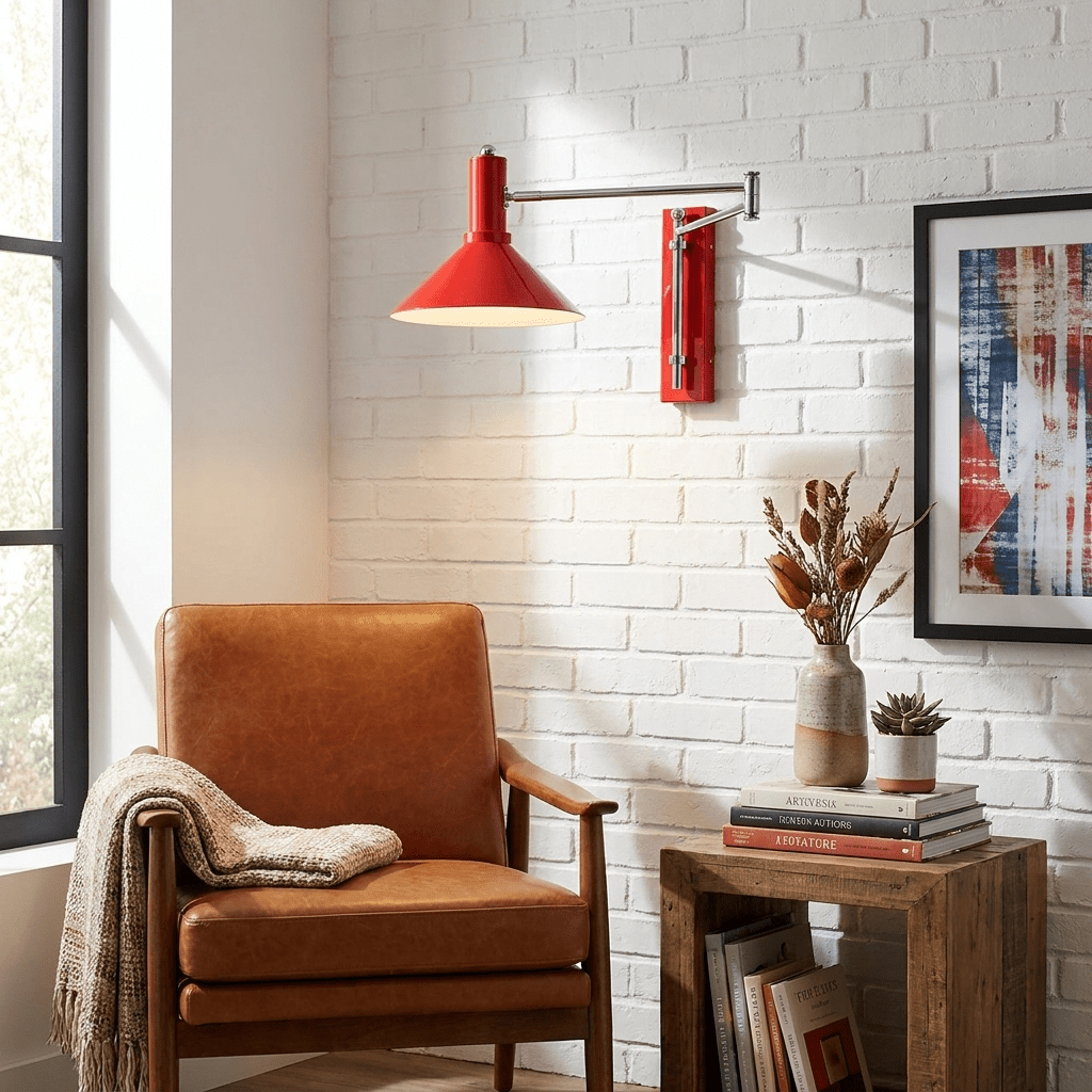 Cone Swing-Arm Wandleuchte Emailleisen zeitgenössisch Schlafzimmer Flur | Cielum