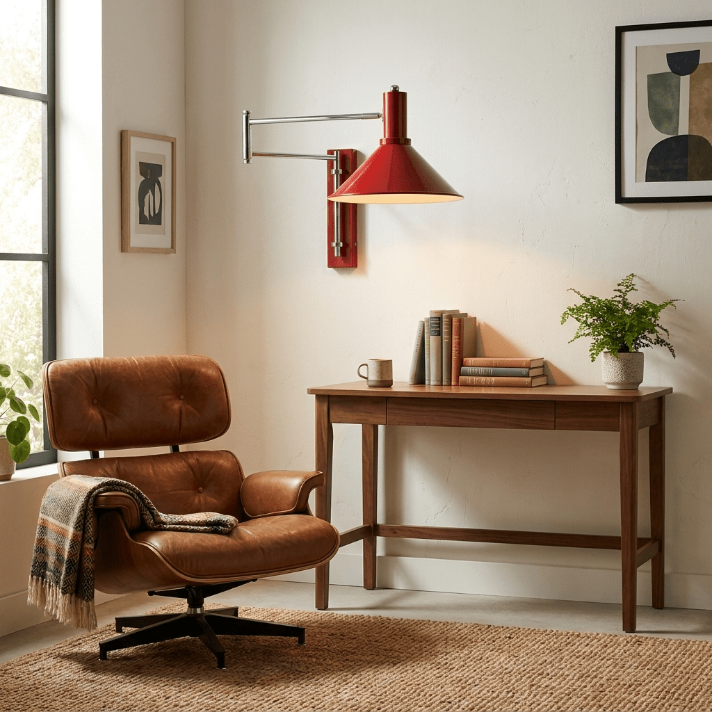 Cone Swing-Arm Wandleuchte Emailleisen zeitgenössisch Schlafzimmer Flur | Cielum