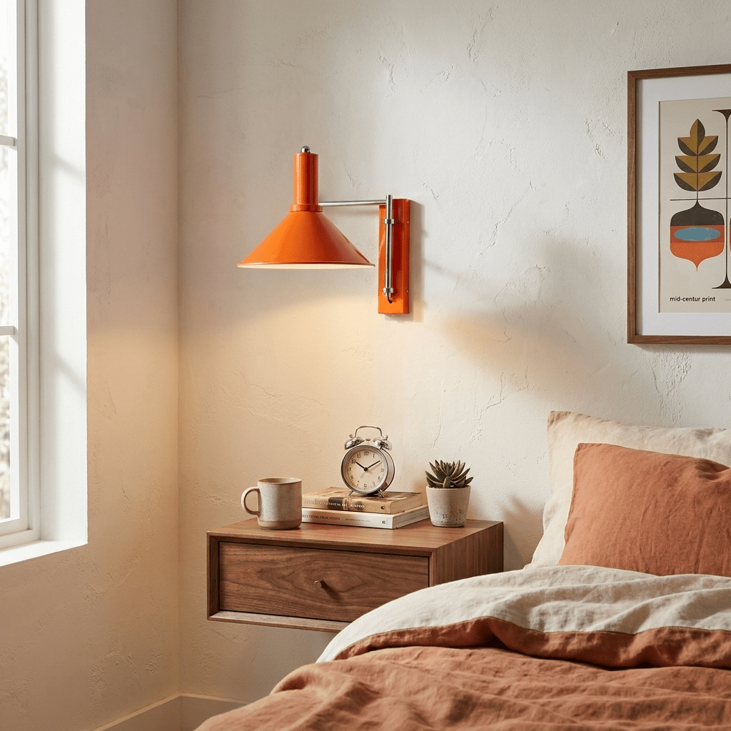 Cone Swing-Arm Wandleuchte Emailleisen zeitgenössisch Schlafzimmer Flur | Cielum