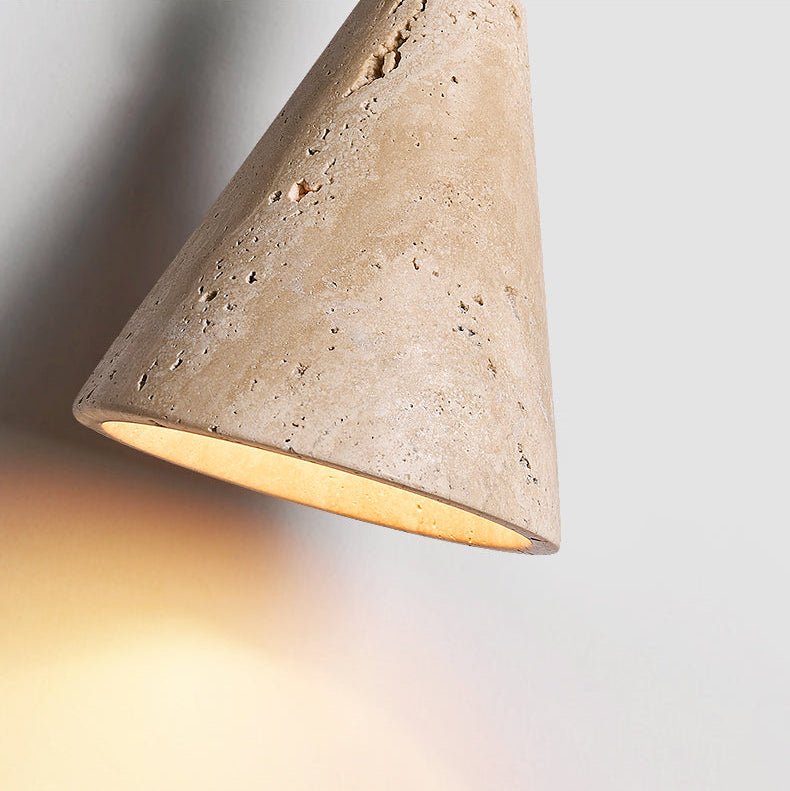 Verholt Wandleuchte Pendelleuchte aus Holz mit Holz-Kegel-Lampenschirm