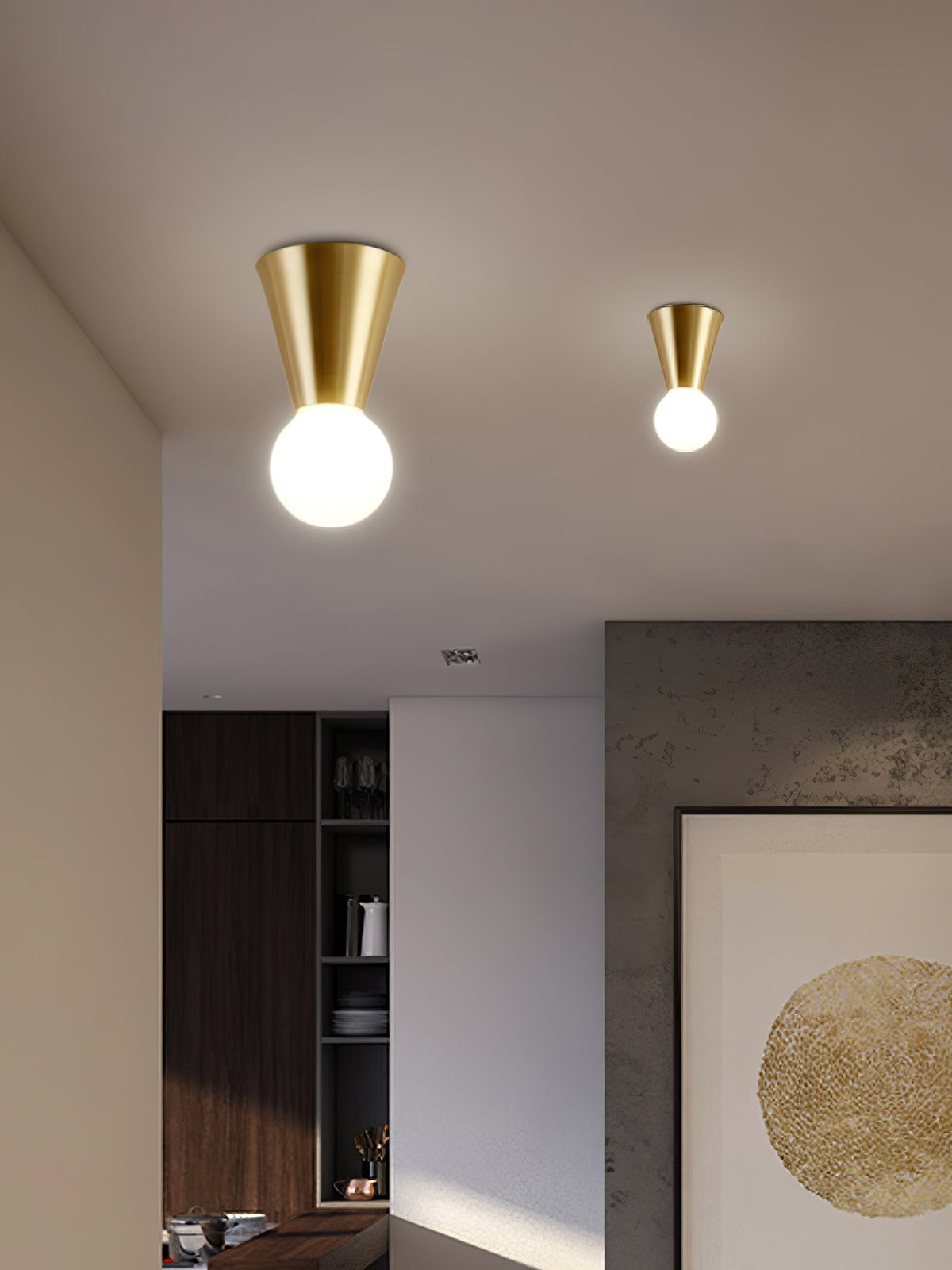 Nycareth moderne minimalistische Deckenleuchte aus Glas