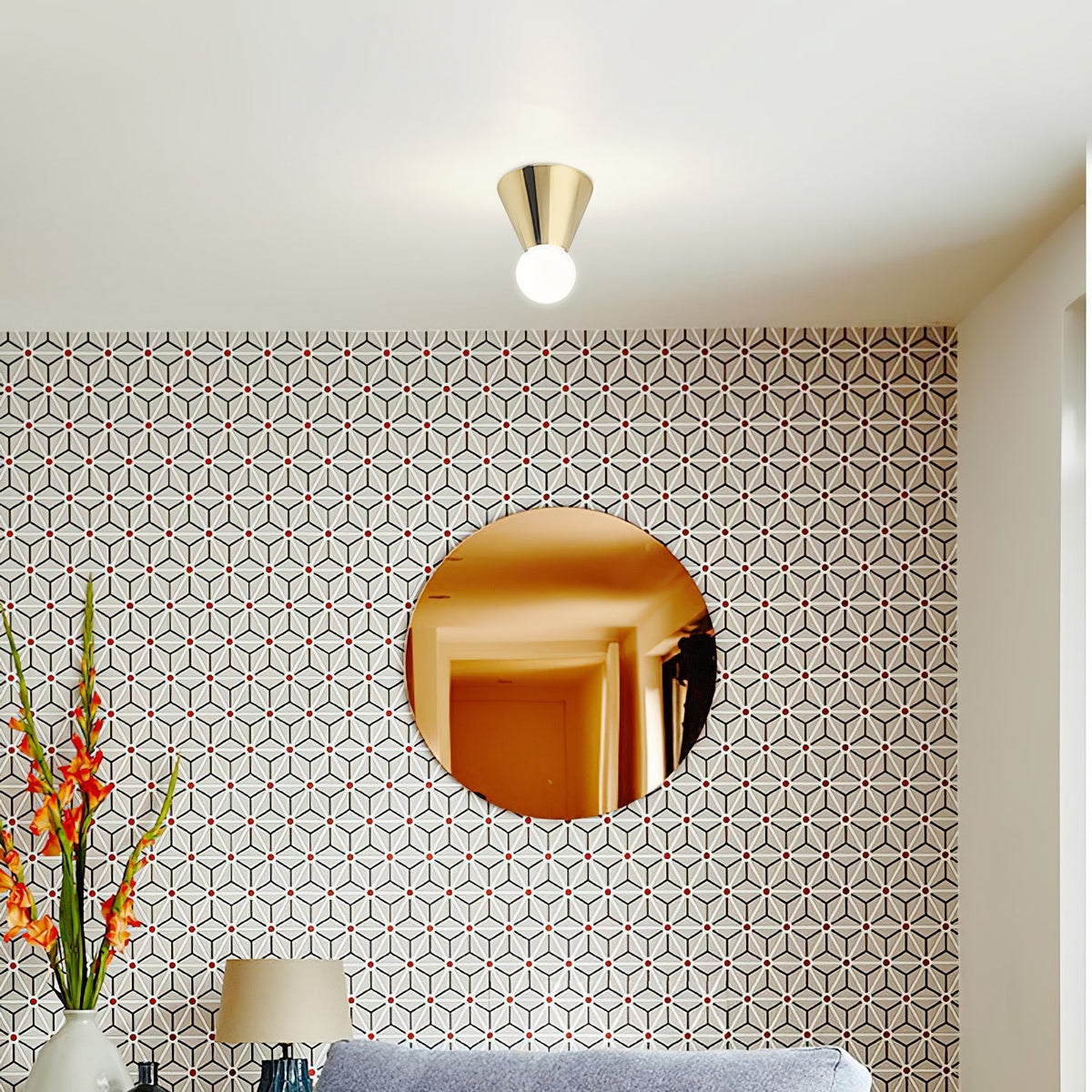 Nycareth moderne minimalistische Deckenleuchte aus Glas