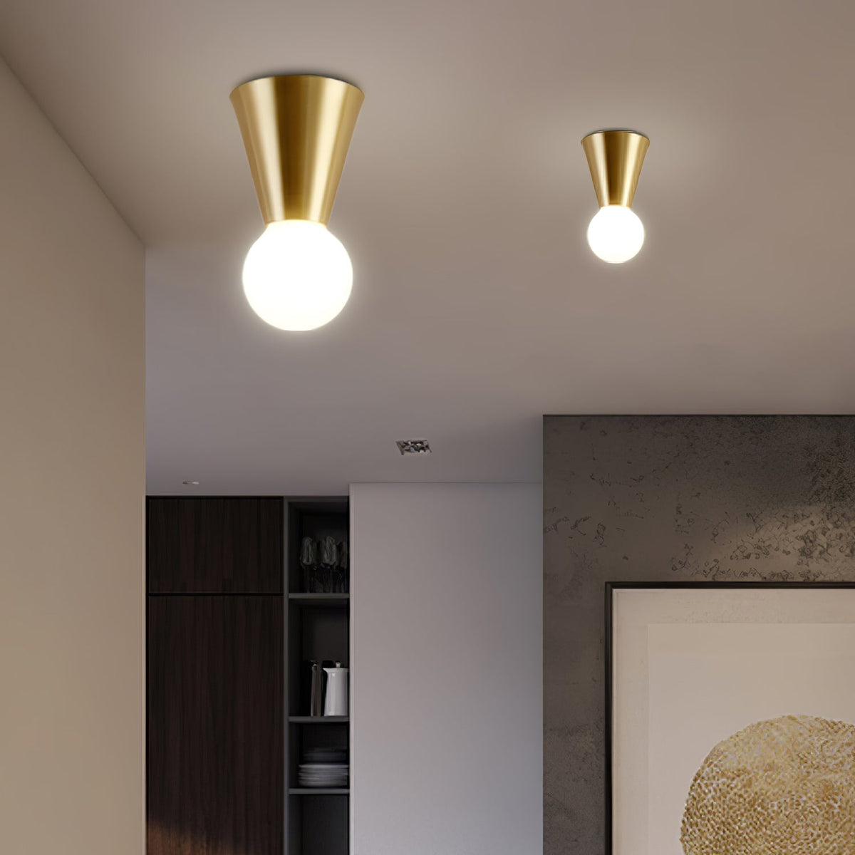Nycareth moderne minimalistische Deckenleuchte aus Glas