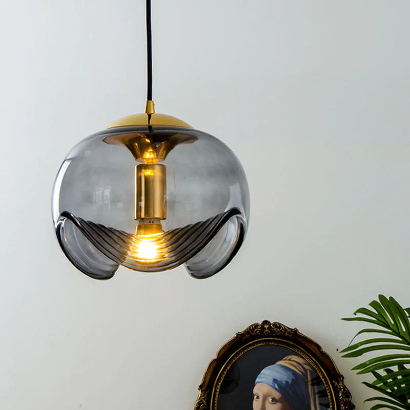 Valentina Design LED Globe Pendelleuchte Schwarz Glas Bar Theke