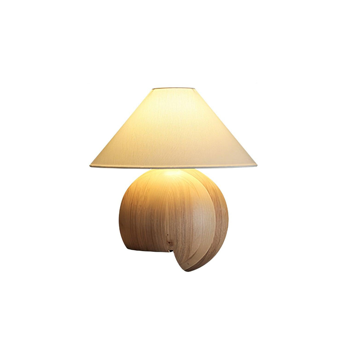 Halise Tischleuchte aus Holz in organischer Form