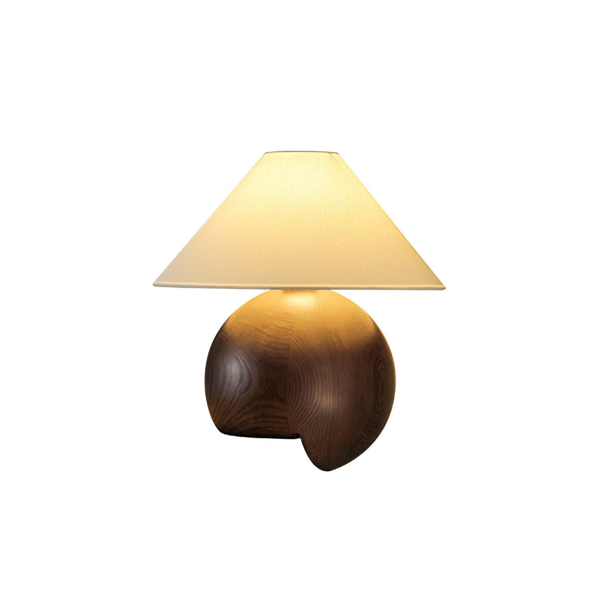 Halise Tischleuchte aus Holz in organischer Form