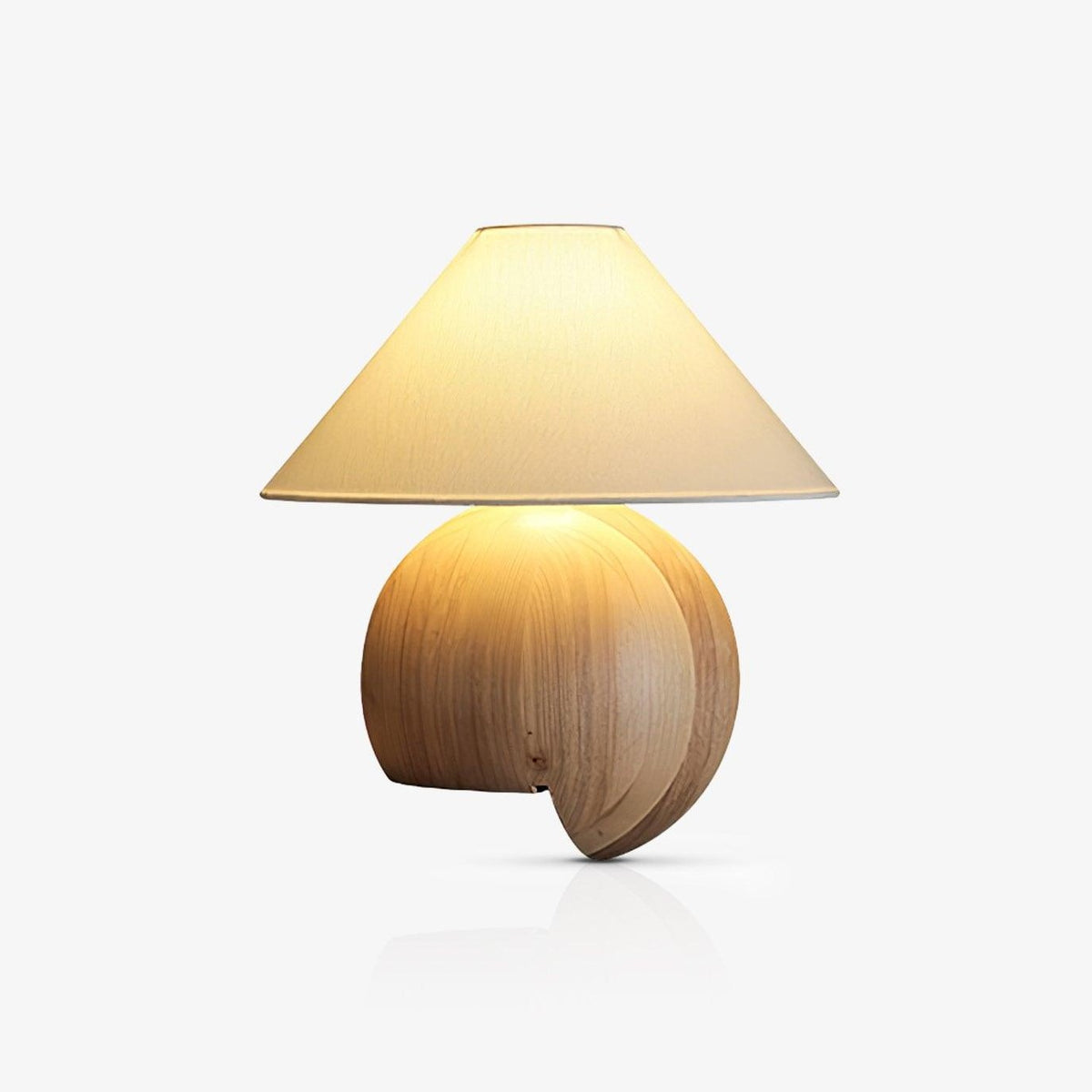 Halise Tischleuchte aus Holz in organischer Form