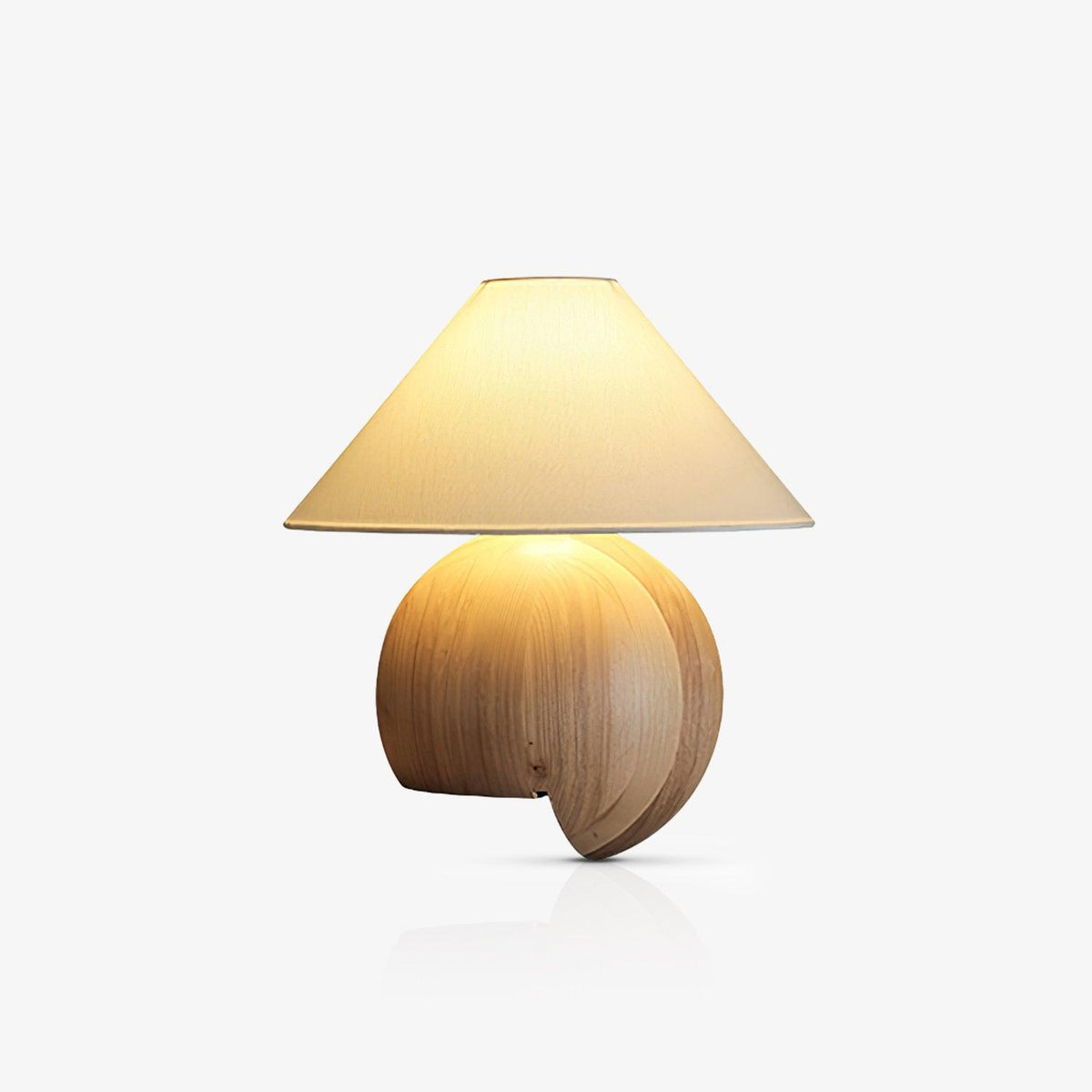 Halise Tischleuchte aus Holz in organischer Form