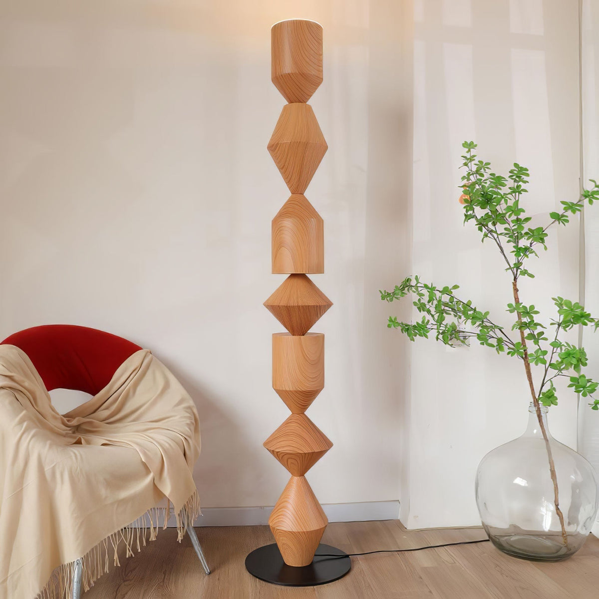Drisen Minimalistische Stehleuchte aus Holz