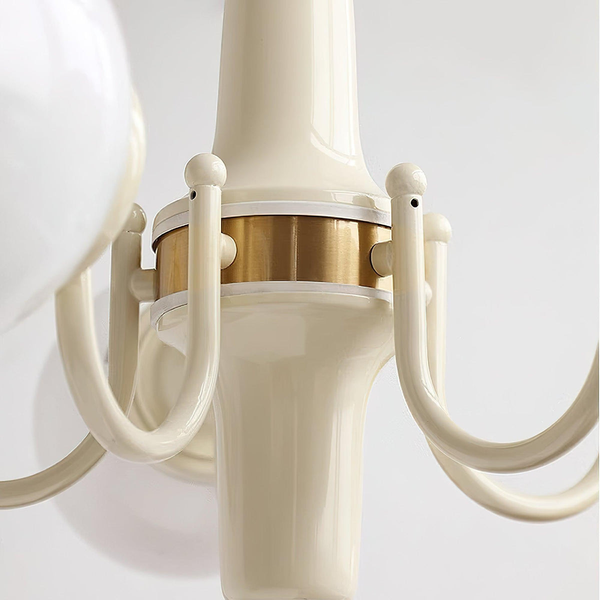 Elauian Kronleuchter Kugel Schirm Creme modern