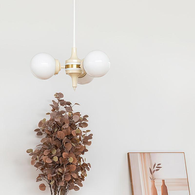 Elauian Kronleuchter Kugel Schirm Creme modern