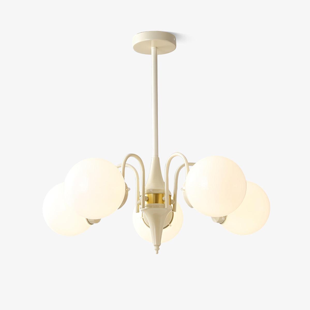 Elauian Kronleuchter Kugel Schirm Creme modern