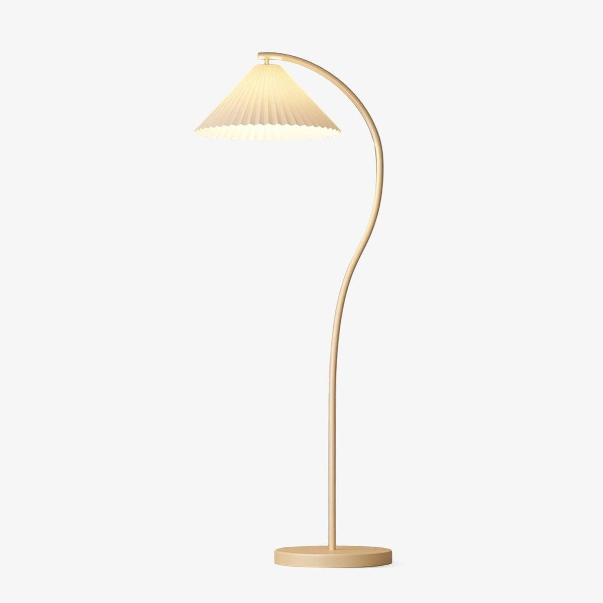 Fyrel Minimalistische Stoff-Stehleuchte in Creme & Hellgelb