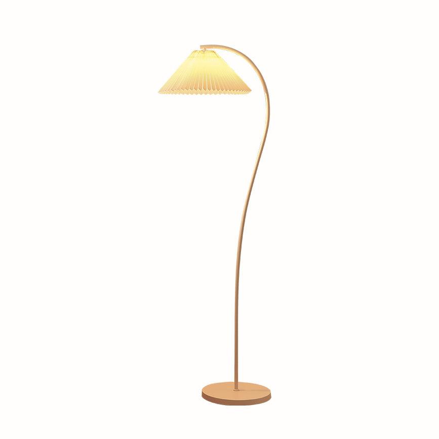 Fyrel Minimalistische Stoff-Stehleuchte in Creme & Hellgelb