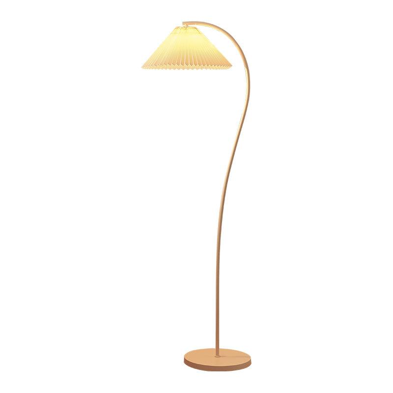 Fyrel Minimalistische Stoff-Stehleuchte in Creme & Hellgelb