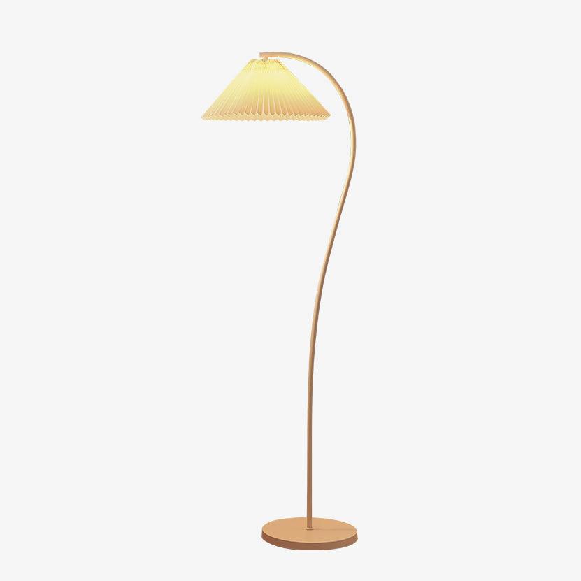 Fyrel Minimalistische Stoff-Stehleuchte in Creme & Hellgelb