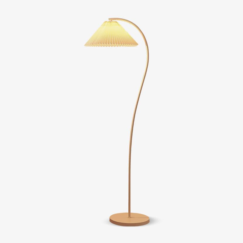 Fyrel Minimalistische Stoff-Stehleuchte in Creme & Hellgelb