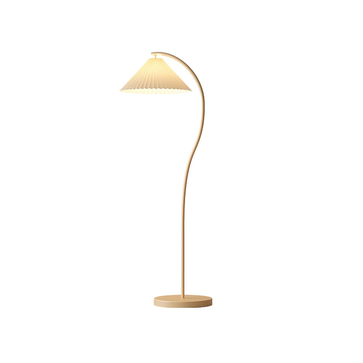 Fyrel Minimalistische Stoff-Stehleuchte in Creme & Hellgelb