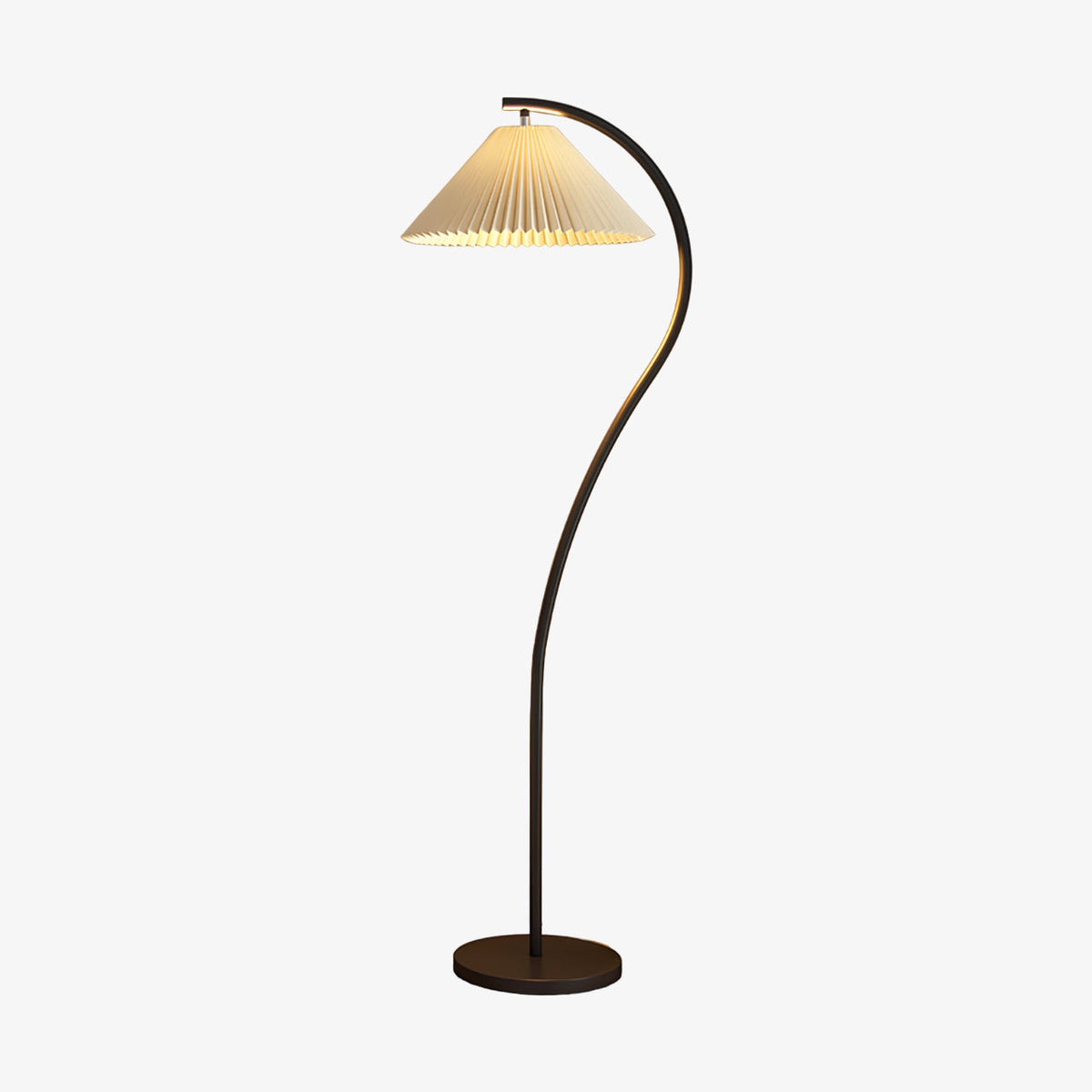 Fyrel Minimalistische Stoff-Stehleuchte in Creme & Hellgelb