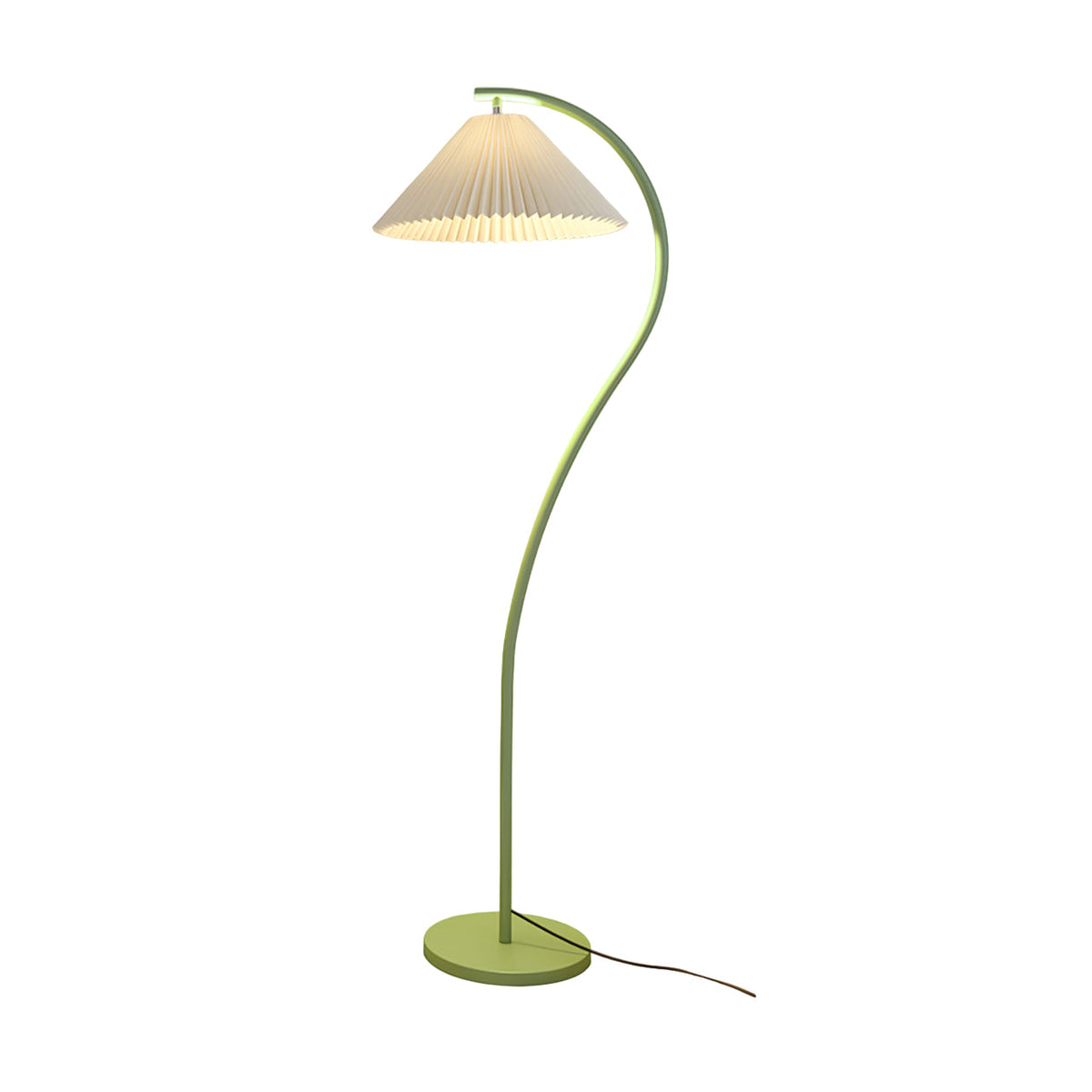 Fyrel Minimalistische Stoff-Stehleuchte in Creme & Hellgelb