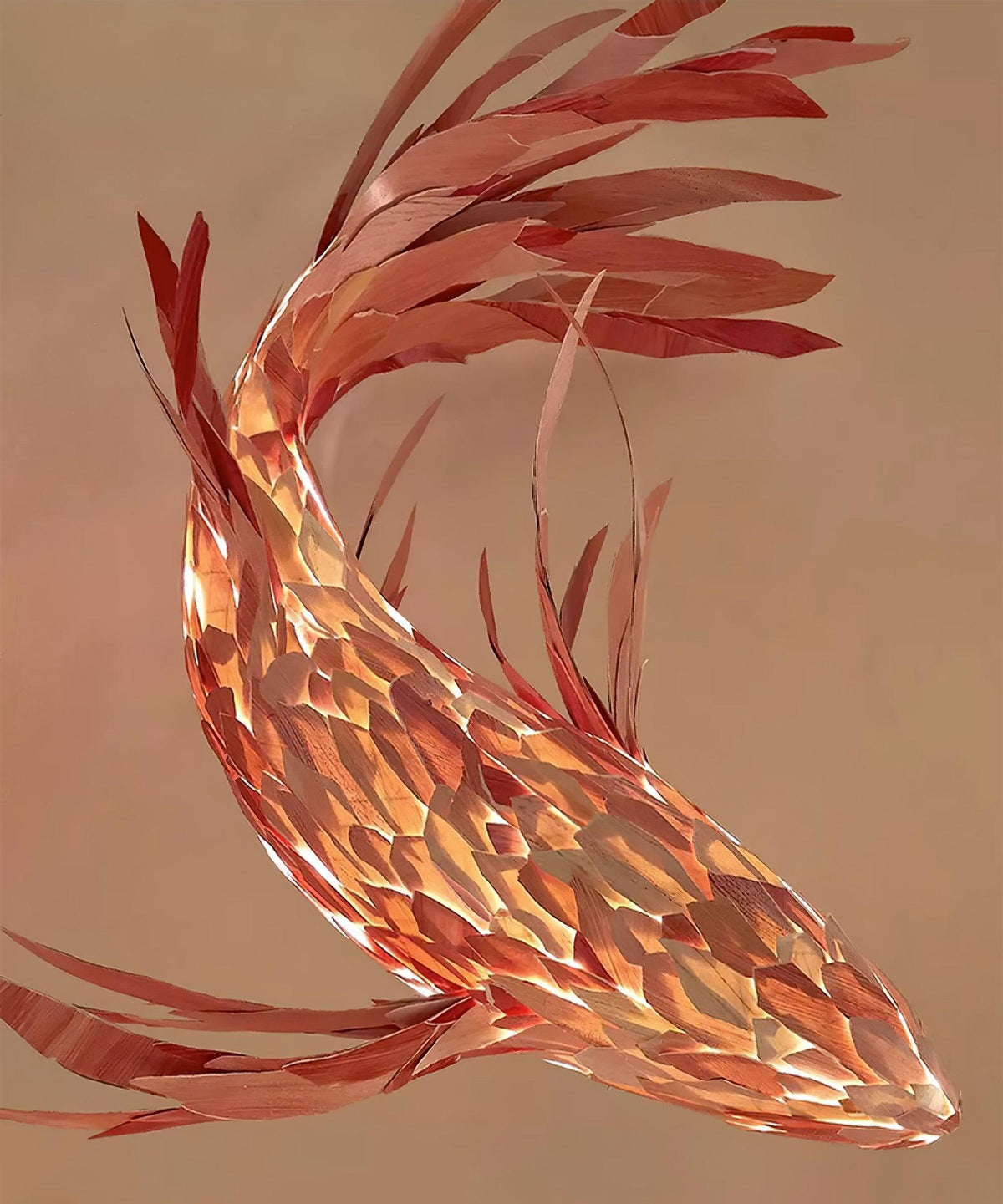 Aureline Crimson Swirl Koi Kronleuchter in Rot