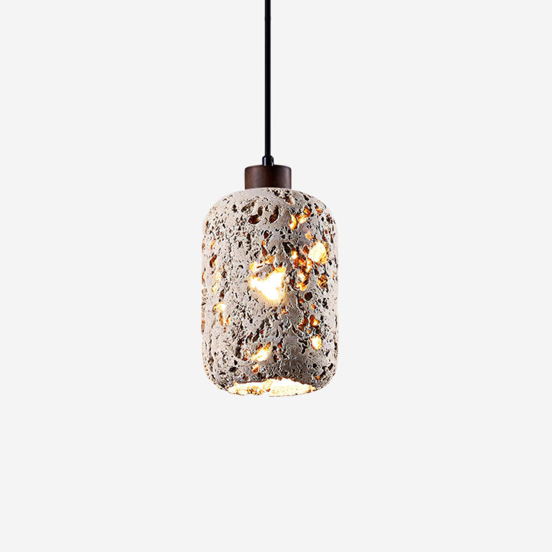 Caliora Pendelleuchte aus Travertin in Zylinderform modern