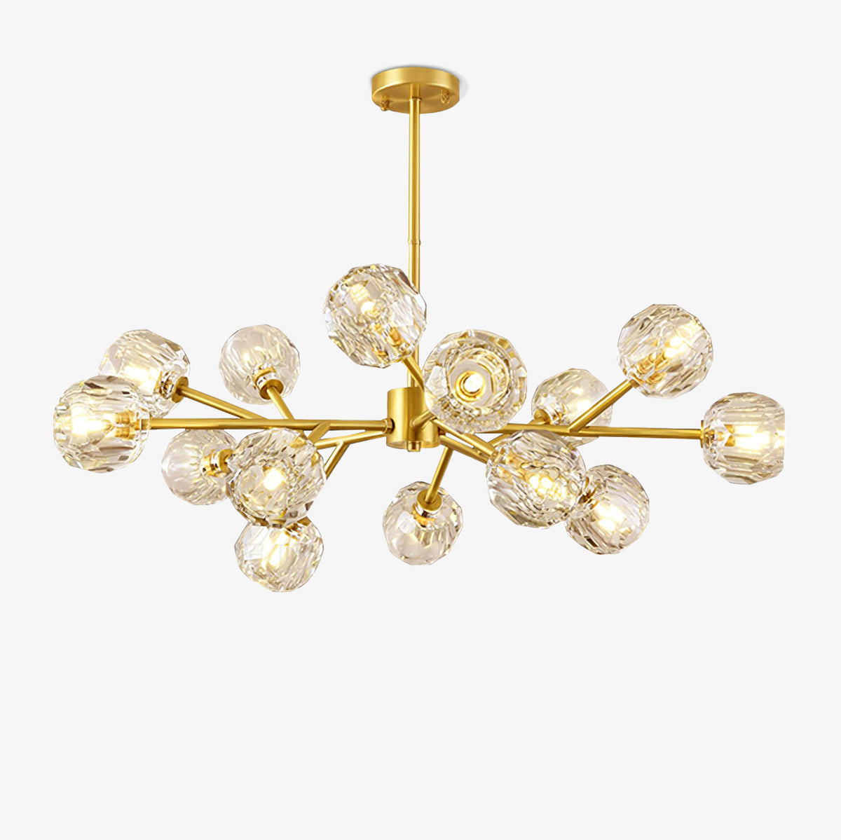 Thalyn Pendelleuchte Kristallkugel Messing Cluster