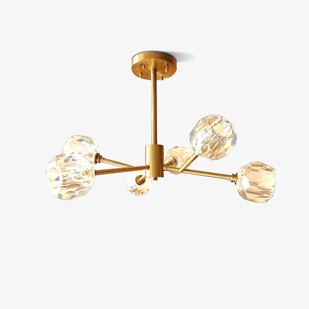 Thalyn Pendelleuchte Kristallkugel Messing Cluster