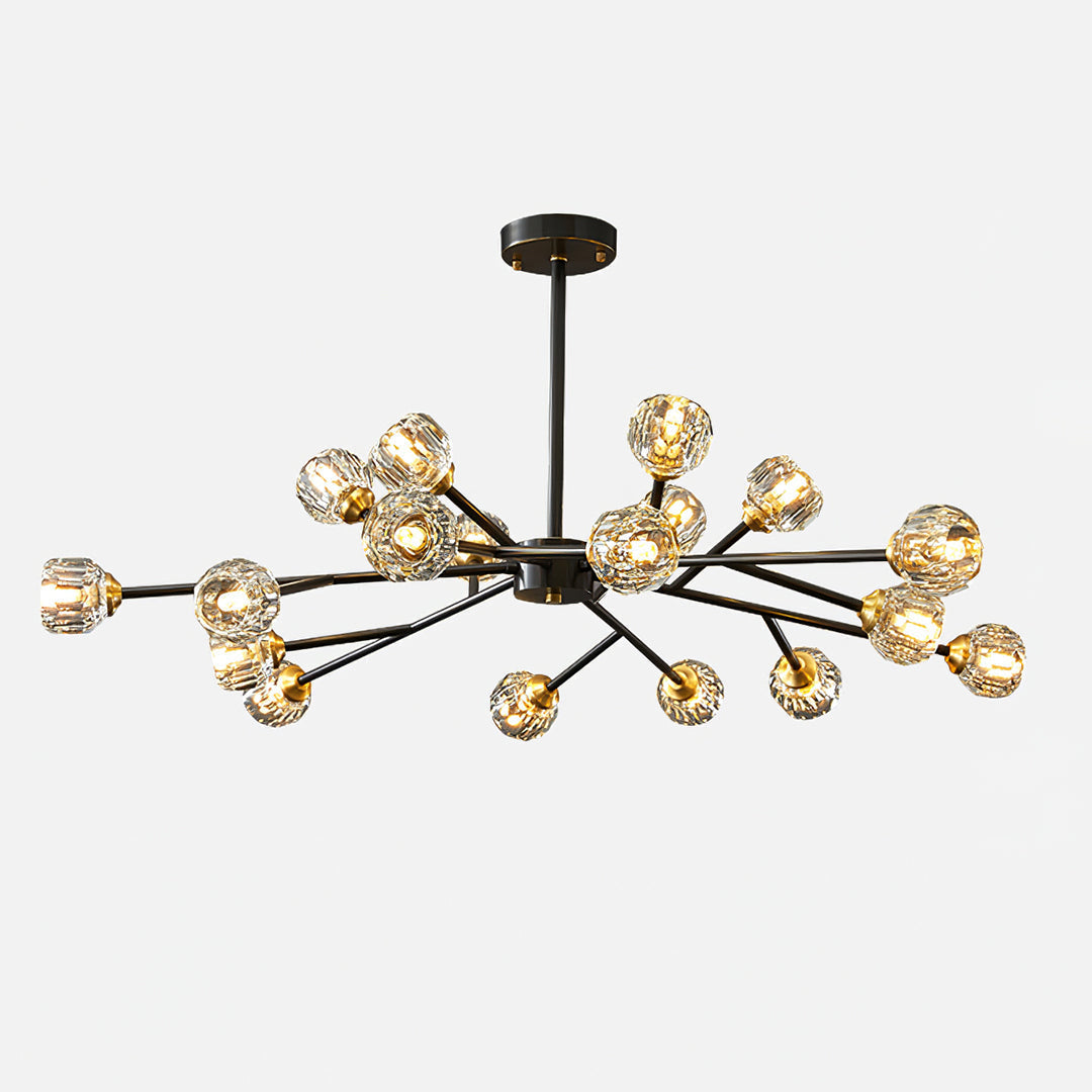 Thalyn Pendelleuchte Kristallkugel Messing Cluster